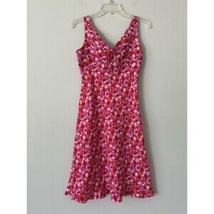 Vintage 90s Y2K Express Bright Floral Sleeveless Mini Dress Ruffle Size 3/4